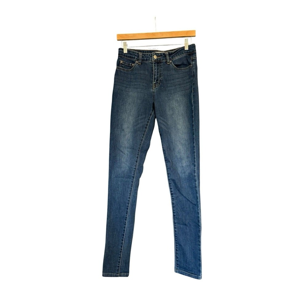 American Tall Sarah Mid Rise Skinny Jeans Women 27/35 Blue Stretch GUC